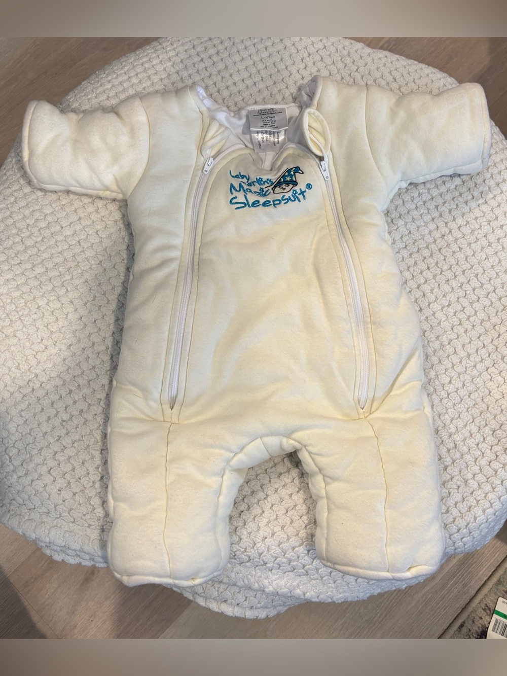 Cream Sleepsuit One-Piece with Dual Zippers